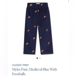 Classic Prep’s Myles Pant | Dark Navy Blue with Footballs | size 4T
